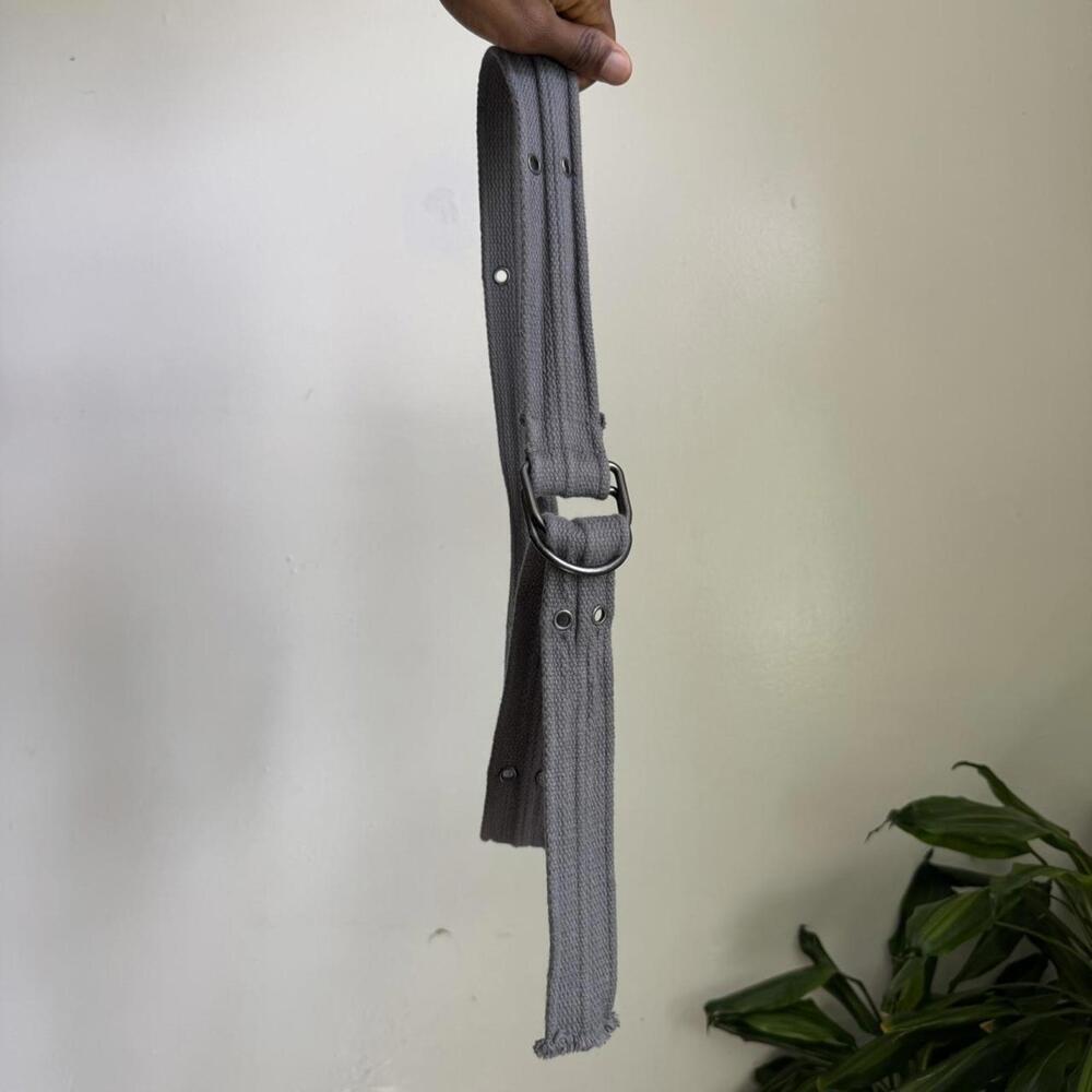 Vintage grunge canvas grommet‎ grey skater belt - Picture 2 of 3